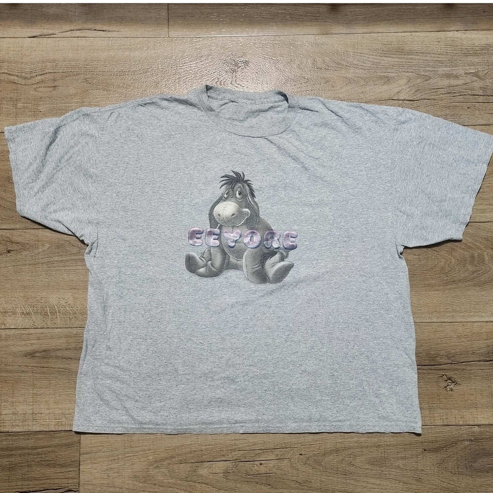 Vintage Disney Eeyore T-Shirt Mens Gray Winnie the‎ Pooh Graphic Tee Heathered